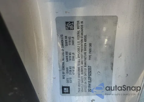 2015 Chevrolet Camaro Ss from USA, damaged, VIN 2G1FH1EJ2F9232357